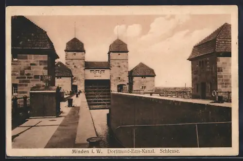 AK Minden i. W., Schleuse am Dortmund-Ems-Kanal