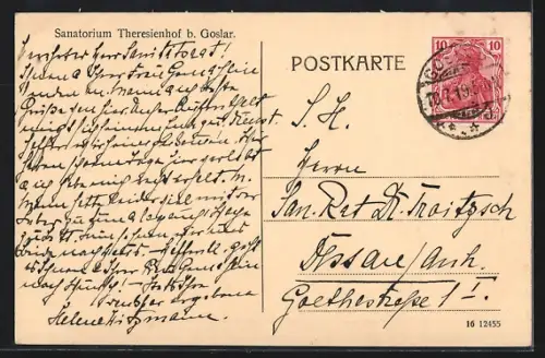 AK Goslar, Sanatorium Theresienhof, Totalansicht