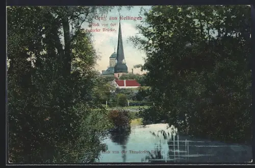 AK Rellingen, Blick von der Thesdorfer Brücke