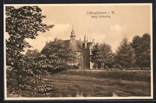 AK Lüdinghausen, Blick auf Burg Vischering