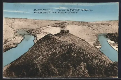 AK Marienburg /Mosel, Marienburg und Blick ins Moseltal