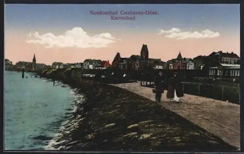 AK Cuxhaven-Döse, Karrenbad, Promenade