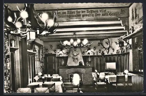 AK Bad Zwischenahn i. O., Strandgaststätte G. zur Brügge, Innenansicht