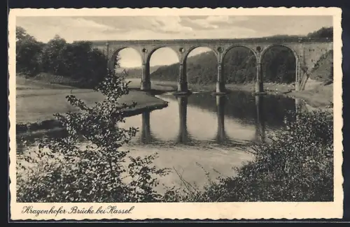 AK Kassel, Kragenhofer Brücke über die Fulda