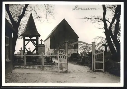 AK Morsum / Sylt, Kirche mit Friedhof