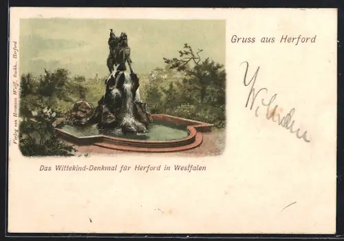 AK Herford, Das Wittekind-Denkmal für Herford in Westfalen
