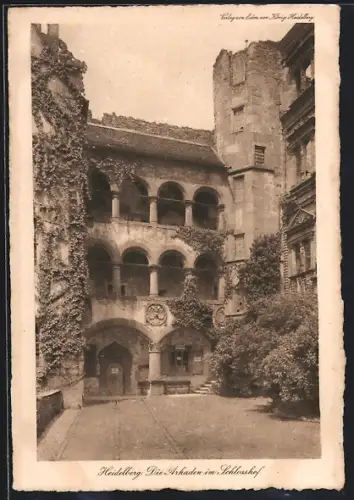 AK Heidelberg, Schlosshof, Arkaden