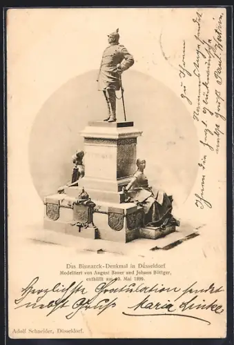 AK Düsseldorf, Bismarck-Denkmal, Enthüllt 1899