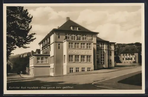 AK Bad Hersfeld, Kurhotel P. Goppert mit Strasse