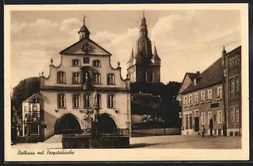 AK Brilon, Rathaus mit Propsteikirche
