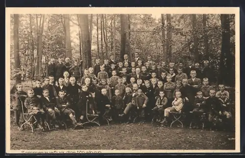 AK Preussisch Oldendorf /Krs. Lübbecke i. W., Erziehungsanstalt Pollertshof, Sommerausflug der Knaben