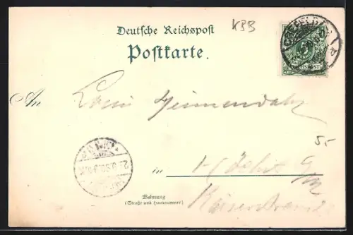 AK Crefeld, Rathaus, Krieger-Denkmal