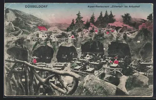 AK Düsseldorf, Alpen-Restaurant Zillertal im Artushof
