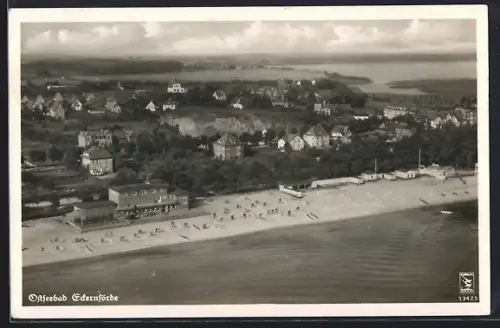 AK Eckernförde, Totalansicht vom Flugzeug aus
