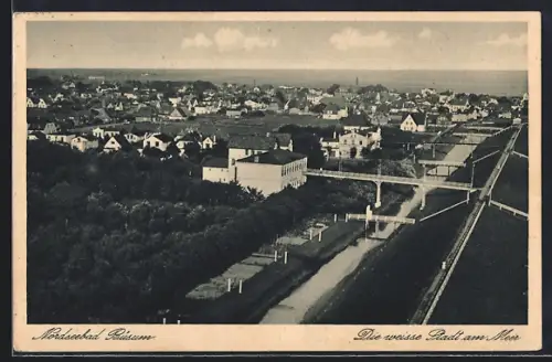 AK Büsum, Nordseebad, Teilansicht mit Brücken