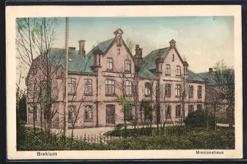 AK Breklum, Missionshaus mit Park