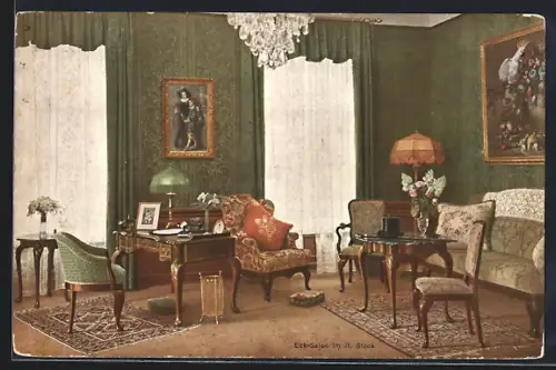 AK Frankfurt a. M., Hotel Frankfurter Hof, Salon, Innenansicht