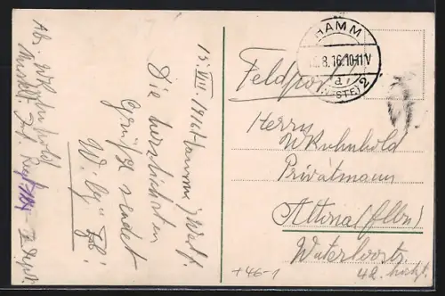 AK Hamm i. Westfalen, Gesamtansicht und Strassenbahn und Strassenbahn