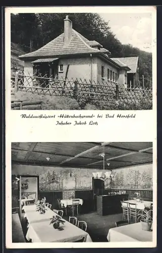 AK Bad Hersfeld, Waldausflugsort Hüttenbachgrund, Inhaber Jakob Lotz