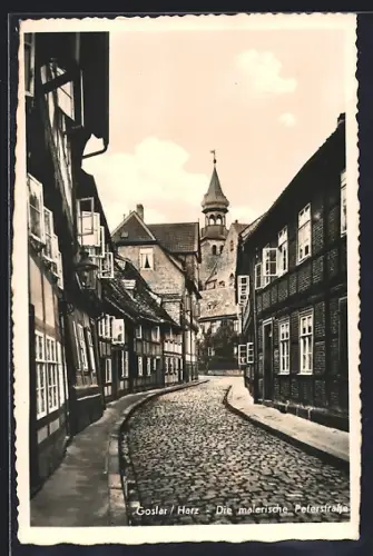 AK Goslar, Blick in die Peterstrasse