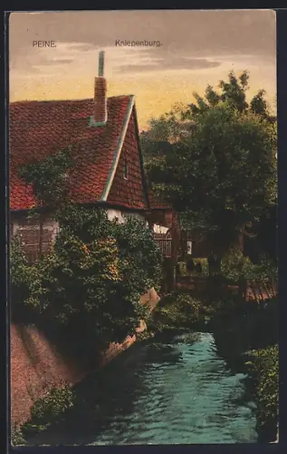 AK Peine, Kniepenburg, Partie am Fluss