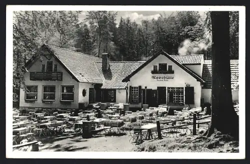 AK Bad Nenndorf, Gasthaus Mooshütte mit Gartenterrasse