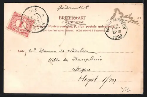 Künstler-AK Sluis, Ruine van het Kasteel te Sluis in 1923