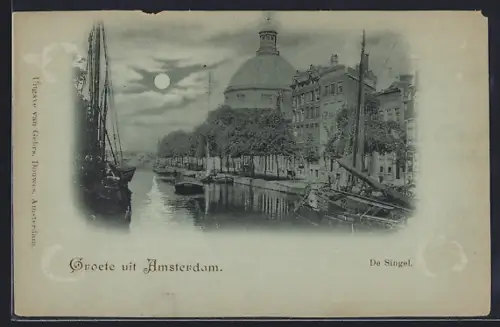 Mondschein-AK Amsterdam, De Singel