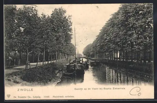AK Zwolle, Gezicht op de Vecht bij Sophia Ziekenhuis, Kanalpartie am Krankenhaus