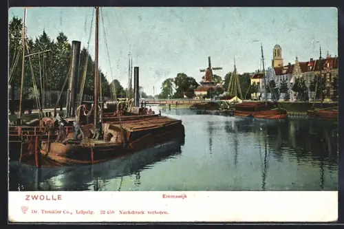 AK Zwolle, Emmawijk, Windmühle, Lastkähne