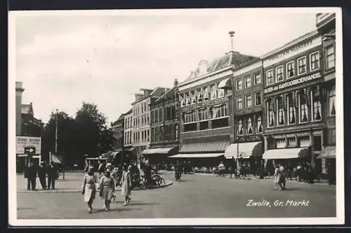 AK Zwolle, Gr. Markt mit Hotel Peters