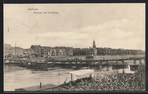 AK Arnhem, Rijnkade met Schipbrug
