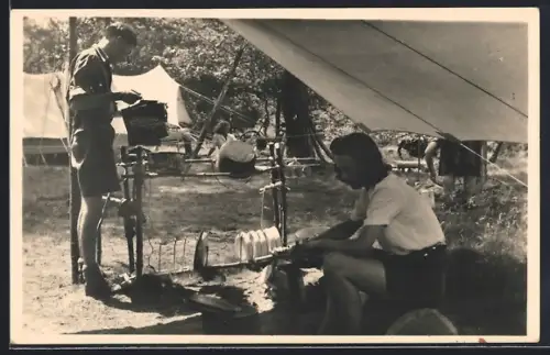 AK Lage Vuursche /U., Kampkeuken, A. N. W. B.-Kamp Het Pluismeer