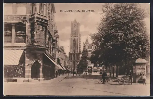 AK Utrecht, Mariaplaats, Kirche, Radfahrer, Geschäfte
