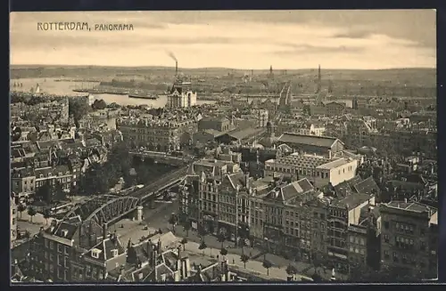 AK Rotterdam, Panorama mit Strassenpartie