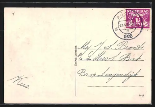 AK Assen, Vaart, Segelboote auf dem Fluss