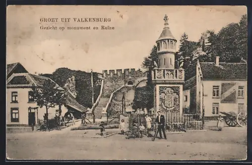 AK Valkenburg, Gezicht op monument en Ruine
