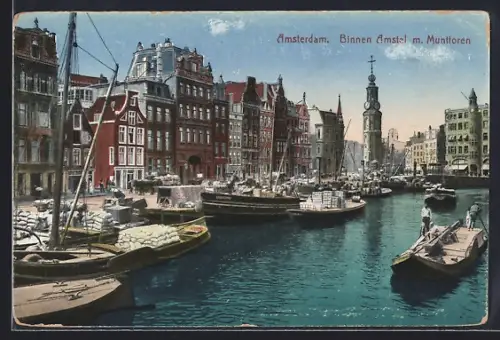 AK Amsterdam, Binnen-Amstel m. Munttoren