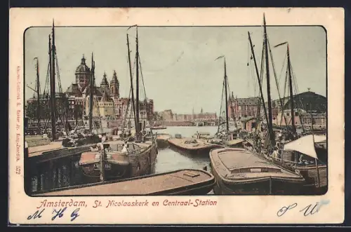 AK Amsterdam, St. Nicolaaskerk en Centraal-Station