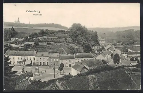 AK Valkenburg, Panorama mit Strassenpartie