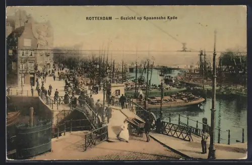 AK Rotterdam, Gezicht op Spaansche Kade