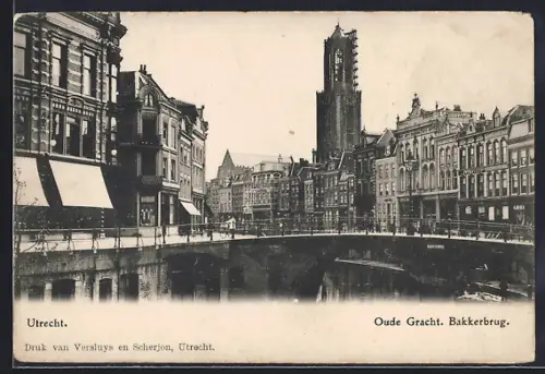 AK Utrecht, Oude Gracht. Bakkerbrug
