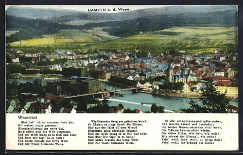 AK Hameln a. d. Weser, Ortsansicht aus der Vogelschau
