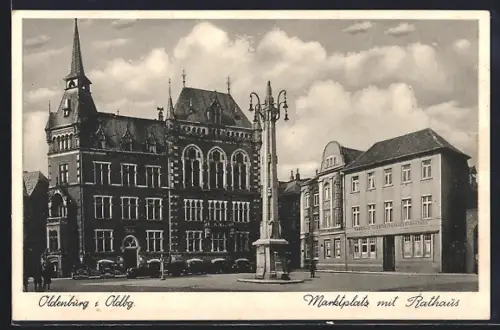 AK Oldenburg / Oldenburg, Marktplatz mit Rathaus