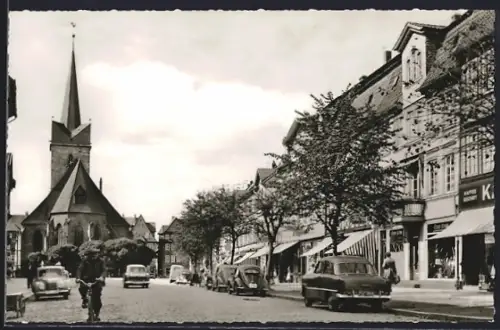 AK Duderstadt, Marktstrasse und St. Servatiuskirche, Auto VW Käfer