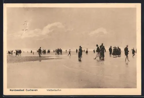 AK Cuxhaven, Wattenlaufen bei Ebbe