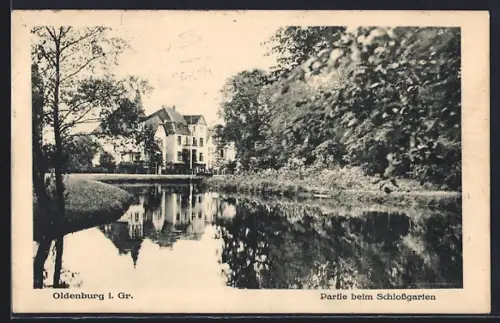 AK Oldenburg i. Gr., Partie beim Schlossgarten