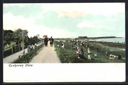 AK Cuxhaven-Döse, Partie an der Deichpromenade