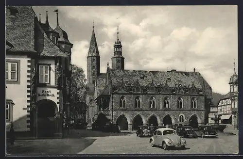 AK Goslar, Das im 15. Jahrh. erbaute Rathaus mit der Marktkirche