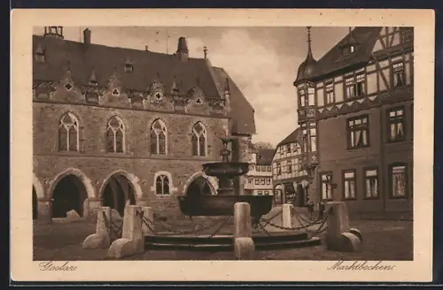 AK Goslar, Teilansicht mit Marktbecken
